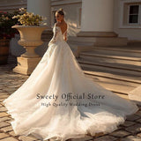 Wedding Dress Embroidered Lace On Net With Princess Ball Gown Elegant O-neck Sleeveless Bride Dress Lace Up Vestido De No