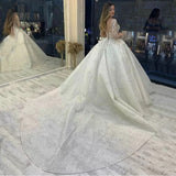 Beading Wedding Dresses Long Sleeves 2023 Women's A Series Vestido De Noiva Lace Up Pageant Beading Bridal Gowns Robe