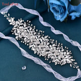 SH349 Elegant Wedding Dresses Belt Alloy Flower Crystal Belts for Bride Women Waistband Jewel Accessories Bridal Sashes