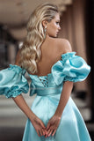 Floor Length Puff Sleeve Off-the-Shoulder Sweetheart Evening Dresses and Bridal Gowns by Vestidos de Novia