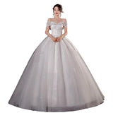Fashion Classic Lace Applique Plus Size Wedding Dress Embroidery Plears 2023 New Style Sweet Bride Gown Vestidos De Noiva