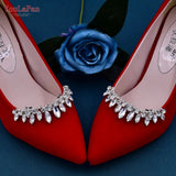 HX39 2pcs Rhinestones High Heel Buckle Decoration Women Bride Shoes Clips Charm Wedding Shoes Buckle Shoe Crystal Clip