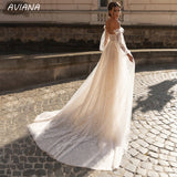 Sweetheart Off The Shoulder Wedding Dress For Women 2023 Long Sleeves Illusion Lace Appliques A-Line Simple Bridal Gown