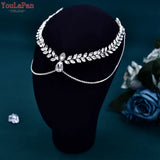 Bridal Tiara Woman Forehead Headband with Comb Wedding Hair Accessories Shiny Rhinestone Diadema Bride Headwear HP524