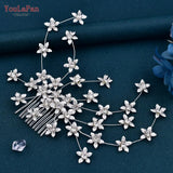 HP502 Flower Wedding Combs Woman Hair Accessories for Party Bride Hair Ornaments Jewelry Bridal Headpiece with Comb