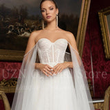 White A-Line Wedding Dresses Off The Shoulder Appliques Bridal Gowns Boho Beach Princess Evening Wedding Gowns Custom Size