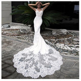 Sexy Mermaid Lace Appliques Wedding Dress For Women 2023 Vintage Sweetheart Neck Court Train Bridal Gown Vestido De Novia
