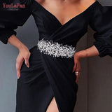 SH349 Elegant Wedding Dresses Belt Alloy Flower Crystal Belts for Bride Women Waistband Jewel Accessories Bridal Sashes