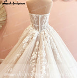 Court Train Wedding Dress 2023 Vestido Civil Tulle Wedding Dresses Sleeveless Lace Bodice Bridal Gown Robe de mariee
