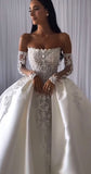 Modest Wedding Dress Ball Gown Strapless White Satin Long Wedding Dresses Brides Dress Bridal Gowns With Gloves HZ1214