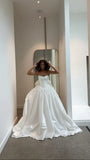 Simple Wedding Dress Ball Gown Strapless Satin White Wedding Dresses Bridal Gowns HZ1214