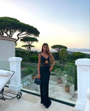 Modest Sheath Spaghetti Straps Navy Blue Satin 20th Birthday Dress Prom Dress 18th Birthday Outfits For Women HZ1214