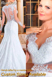 NICEB Mermaid Wedding Dress Pearls Beaded Lace Bridal Gowns For Bride Brazil Appliques Vestido De Novia Custom Made