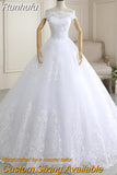 New Arrival Wedding Dress Sleeveless Organza Court Train Lace Up Ball Gown Off The Shoulder Princess Wedding Gown