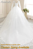 Dresses Hot Sale Elegant Princess Adjust Lace Three Quarter Sleeve Bridal Gowns Vestidos De Noiva Plus Size