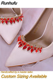 HX39 2pcs Rhinestones High Heel Buckle Decoration Women Bride Shoes Clips Charm Wedding Shoes Buckle Shoe Crystal Clip