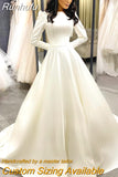 Puff Sleeves Wedding Dress Matte Satin Vestido De Novia 2023 Hochzeit Suknia A Line Bride Gown Robe Mariage Boda Trouwjurk