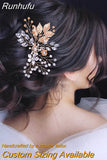 HP67 Golden Color Woman Comb Floral Bridal Headwear Wedding Hairpin Party Brides Hair Clips Headdresses Bridesmaid Gift