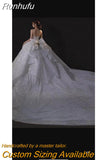 Off The Shoulder Wedding Dress Big Butterfly 2023 New Bride Dress Beading Shiny Big Ball Gown Long Train Vestido De Noiva