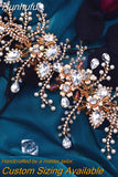 HP484 Bridal Tiara Leaf Shape Headband Wedding Hair Accessories Women Headdress Pageant Brides Headwear Hair Ornaments