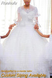 Wedding Dress 2023 O-neck Bridal Dress With Train Lace Up Ball Gown Princess Luxury Lace Wedding Gowns Customize