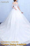Vedio Luxury Lace Applique Plus Size Wedding Dress Embroidery 2023 New Long Train Sweetheart Bride Gown Vestidos De Noiva