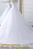 Dress 2023 The Elegant Boat Neck Ball Gown Off The Shoulder Princess Luxury Lace Embroidery Wedding Dresses