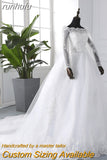 Spring Lace Appliques Wedding Dresses Long Sleeve Vestidos De Novia 2023 White V-Neck Princess Bride Wedding Gowns Plus Size