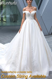 Dress With Crystal Off The Shoulder Tulle With Embroidery Robe Mariée Satin Sweetheart Sleeveless Bride Back Zipper