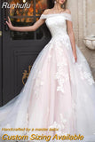 Lace Appliqué Ball Gown Backless Lace Up Off The Shoulder Wedding Dress Court Train Robe De Mariée Custom Made For Women