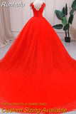 Wedding Dress The Red V-neck Ball Gown Vintage Wedding Dresses Lace Embroidery Vestido De Noiva