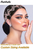 Crystal Wedding Headpiece Shiny Rhinestone Bridal Headband Bridesmaid Alloy Leaf Tiara Woman Wedding Hair Accessories